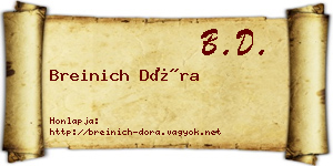 Breinich Dóra névjegykártya
